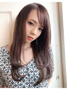 ヘアーワークス ヘルム 渋谷店(HAIR WORKS HELM) [HELM渋谷]やわらかマットベージュ×内巻きカール