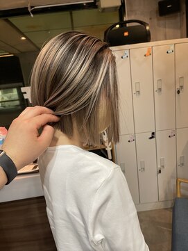 ラフ(LAFF) #バレイヤージュ#グレージュカラー#ボブウルフ#ココアベージュ