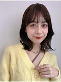 大人可愛い20代30代40代タンバルモリボブ×モカベージュ