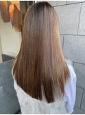 ハイライトが入ってても髪質改善ストレート！