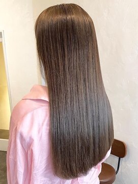 ミロア 薬院(miroa) オリーブベージュ ロング 縮毛矯正 ストレートパーマ 20代30代