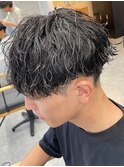 波巻きパーマメンズパーマメンズヘアツーブロックツイストパーマ