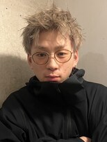 ヘアカロン 熊本本店(Hair CALON)&nbsp;メンズダブルカラーミルクティーベージュスパイキーショート