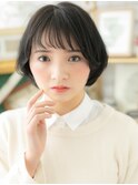 黒髪バレイヤージュオン眉ショートボブTb8戸田公園20代30代40代
