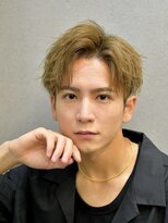 パヌポン 原宿表参道(PANUPON) メンズハイトーンベージュセンターパートマッシュ