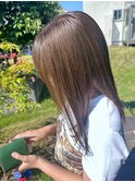 大人可愛い透明感艶カラーマロンベージュ×サラ艶エアストレート