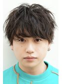 メンズカット波巻きパーマツイスパシャドウフェザー