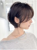 黒髪カタログ/ショート/オリーブグレー/小顔に見せるヘア☆133