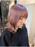 ◯【2回ブリーチ】ミルクティーピンク