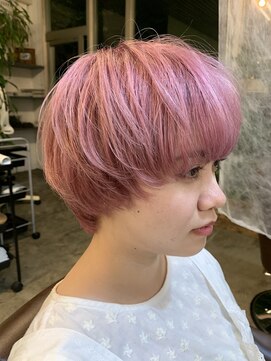 アオゾラヘアーナ ミキザカ アンド パレード(AOZORA HAIR namikizaka＆parade) マッシュショート×コットンピンク