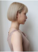 11月1日NEWオープン銀座大人可愛い小顔ハイトーン耳かけミニボブ