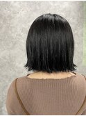 自然光で楽しめる 暗髪 ブルーグレージュカラー