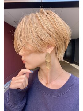 レーヴバイロンド 仙台(Reve by Lond) 韓国風髪質改善ショートボブブリーチハイトーン ハッシュカット