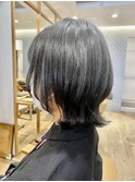 ダブルカラーショートボブインナーカラーハイライトケアブリーチ