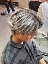 オーバー 町田店(OVER)&nbsp;センターパート メンズハイライト メンズバレイヤージュ