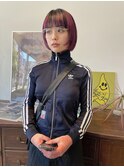デザインカラー ピンク ローライト ボブ 担当桜桃