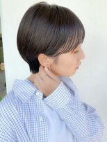 ソーコ 渋谷(SOCO)&nbsp;マッシュショート前髪長めハンサムショート黒髪ショート襟足短め