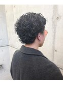 オールバック黒髪ビジネスヘア就活メンズパーマ