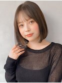 薄めバング美髪ナチュラルカール結べるボブ前髪ワイドバング