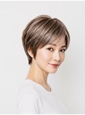 白髪ぼかしハイライトブリーチミルクティーベージュ