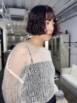 ユーリカ(Eurica)&nbsp;ボブパーマ/レッドカラー/切りっぱなしボブ/堀江美容室