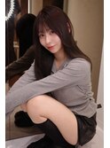 ダークグレージュカラー 髪質改善ストレート 透明感カラー