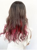 【trinity】インナーカラー×レッド・パープル暗髪グレージュ