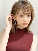 イメチェン薄めバング大人可愛いくびれヘア新宿 20代30代春ヘア