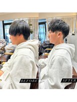 カルナ バイ エルモ(calna by ELMO)&nbsp;スーツ短髪ツーブロック束感モテる黒髪シークレットパーマ流行