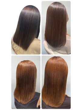 美容室フルール 20代30代40代ピンクアッシュ髪質改善カラー艶感