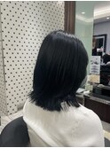 ブルーブラック/ブリーチなし/暗め透明感/7トーンカラー/藤野
