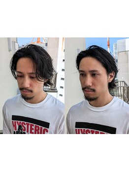 ビジネスシーンに決まる似合わせ◎メンズの色気を引き出すこだわりのパーマも〔大倉山〕