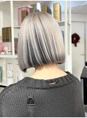 11336グレージュハイライトグラデーションカラーアッシュボブ