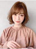 こなれヘアモテ髪大人可愛い外ハネボブ小顔カット#211f0529