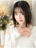 艶感ダークアッシュ切りっぱなしミディアムc6志木20代30代40代