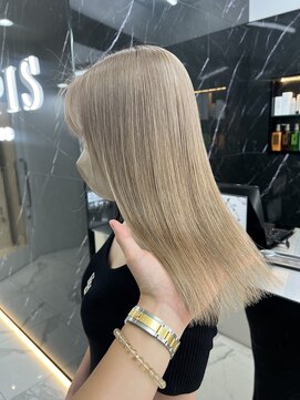 ラピス 渋谷本店(Lapis) ミルクティーベージュカラー/ケアブリーチ/髪質改善/韓国風