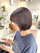 ヘアー アイス カンナ(HAIR ICI Canna)&nbsp;大人女子におすすめ/ミニボブ/束感カット/ボルドーカラー