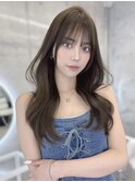 透明感オリーブベージュカラー/赤味なしカラー/ロングレイヤー