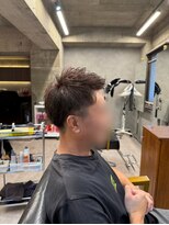 タメ(tame-)&nbsp;サーフカール/フェザーパーマ/ブルーブラック【都賀/メンズ】