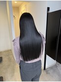 髪質改善ケラチントリートメント×黒髪ストレート×艶ロング