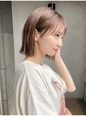 大人ガーリーダークアッシュ小顔ヘア似合わせカット
