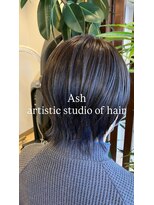 アッシュ アーティスティック スタジオ オブ ヘア(Ash artistic studio of hair)&nbsp;ショートウルフ×ブルーハイライト