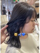 ショコララテ 学校/職場でバレないイヤリングカラー/ブルーブラック
