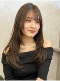 ハッシュカットセミロングレイヤーフェイスレイヤー縮毛矯正