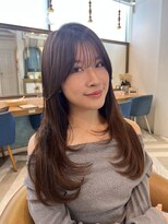 ロンドアベニール 北千住(Lond avenir)&nbsp;ミルクティーベージュ/レイヤーボブ韓国巻き顔周りカット/北千住