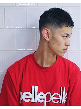 メリケンバーバーショップ フクオカ(MERICAN BARBERSHOP FUK) サイドパートショートセミウェットワイルドツーブロックテクノ16