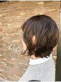 グレージュアッシュブルージュ小顔前下がり切りっぱなし外ハネ