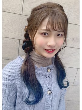 エミュ 天文館店(eMu) オリーブベージュ×ブルーインナーカラーアレンジver ☆