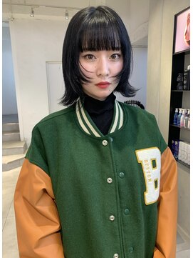 ゼスト パーク(ZEST PARK) レイヤーボブ  顔周りカット ブルーブラック《宮坂紅》