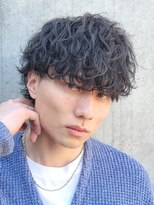 メンズ波巻きスパイラルパーマプードルパーマウルフ韓国ヘア